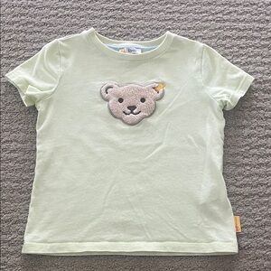 Steiff bear Kids Pale Green Bear Appliqué Tee - 2-3yrs